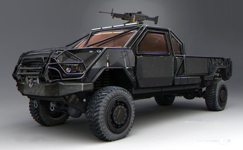 Reaver truck concept. Rendering courtesy of Nick Pugh/20th Century Fox